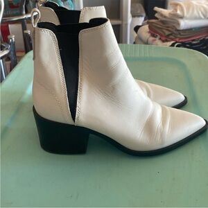 Steve Madden White Ankle Booties